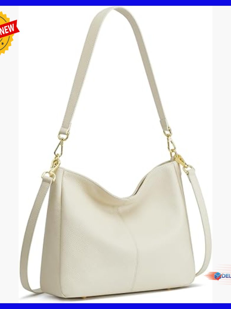 Genuine Leather Hobo Crossbody Bag With 2 Straps, Large Capacity